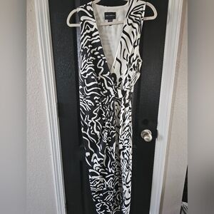 Sophisticated Classic Abstract Print Wrap Dress